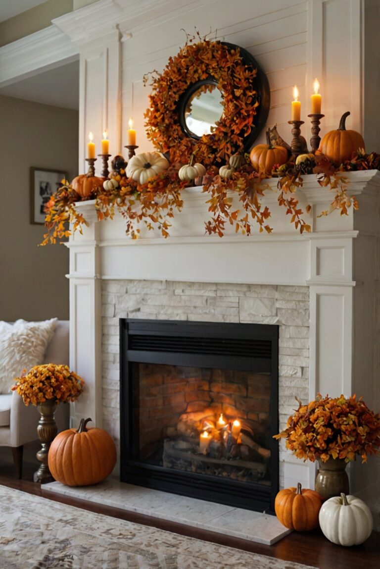 Fall Mantle Decor, Mantle Decorating Ideas, Chic Mantle Decor, Fireplace Mantle Ideas, Mantle Design Inspiration