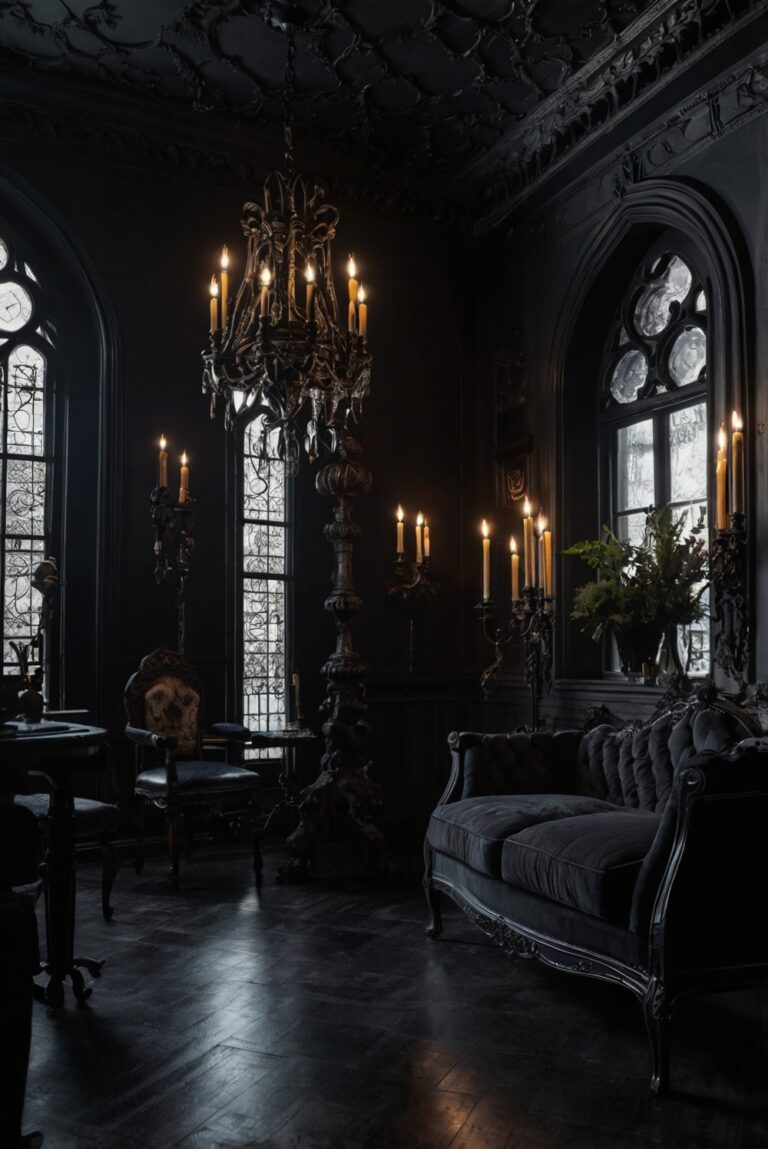 Gothic home decor, Elegant home accessories, Dark interior design, Gothic furniture, Victorian-inspired decor