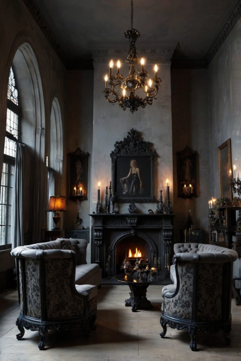 Gothic furniture, Home decor, Dark interiors, Gothic design, Dramatic living room