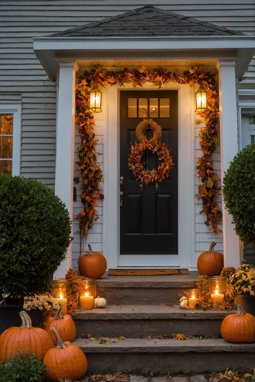 Fall porch decor, Outdoor fall decor, Front porch fall decorations, Autumn porch decorations, Fall porch design